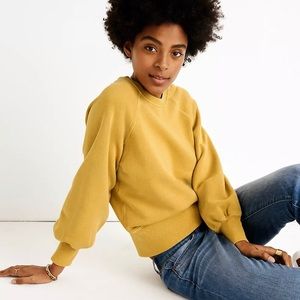 Madewell Rivet and Thread Balloon Sleeve Yellow Sweatshirt